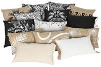 Kussen Home ESPRIT Wit Zwart Ruiten 50 x 15 x 30 cm - thumbnail