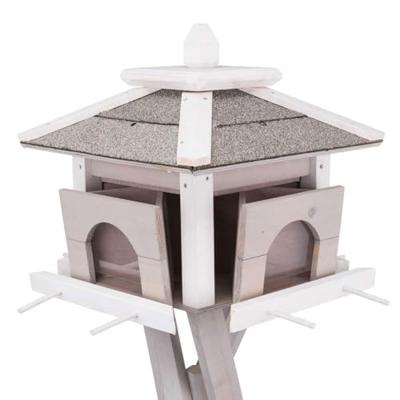 TRIXIE NATURA VOEDERHUIS MET STANDAARD EN 4 SILO'S GRENEN GRIJS / WIT 46X46X35/135 CM