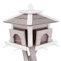 TRIXIE NATURA VOEDERHUIS MET STANDAARD EN 4 SILO'S GRENEN GRIJS / WIT 46X46X35/135 CM - thumbnail