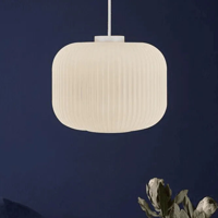 Hanglamp opaal glas Milford wit E27 30 cm - thumbnail