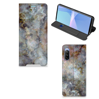 Sony Xperia 10 III | Standcase | Marmer Grijs Sony Xperia 10 III | Standcase | Marmer Grijs