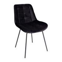 Eetkamerstoel velvet - zwart - 79x50x44 cm - thumbnail