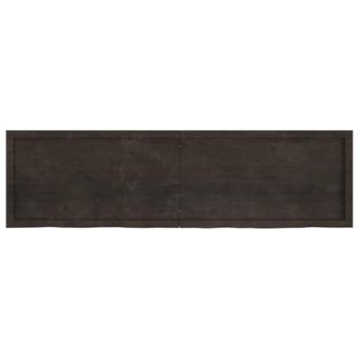 Wandschap 180x50x4 cm behandeld massief eikenhout donkergrijs