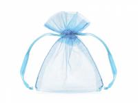 Organza zakjes lichtblauw 7,5x10cm (10st) - thumbnail