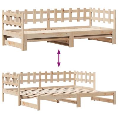 Slaapbank met onderschuifbed en lades zonder matras 80x200 cm - thumbnail