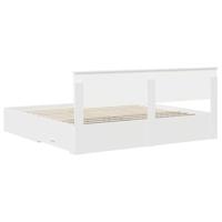 Bedframe met hoofdeinde met lade Wit 200 x 200 cm Bewerkt hout - thumbnail