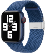 Braided nylon bandje - Blauw - Geschikt voor Apple Watch 44mm / 45mm / 46mm / 49mm - thumbnail