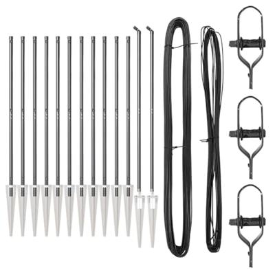 VidaXL Afrasteringspaal 13 pcs grijs staal