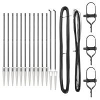 VidaXL Afrasteringspaal 13 pcs grijs staal - thumbnail