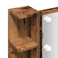 Spiegelkast met LED-verlichting 70x16,5x60 cm oud houtkleurig - thumbnail
