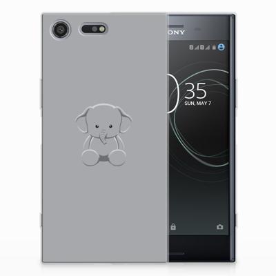 Sony Xperia XZ Premium Telefoonhoesje met Naam Grijs Baby Olifant Sony Xperia XZ Premium Telefoonhoesje met Naam Grijs Baby Olifant