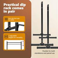VidaXL Dip station 2 pcs zwart 55 x 90 x 104.5 cm gepoedercoat staal - thumbnail