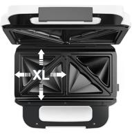 Tefal sw7011 snack xl sandwichmaker zilver/wit - thumbnail