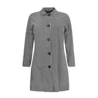 Yoek regenjas met pied-de-poule zwart/wit - thumbnail