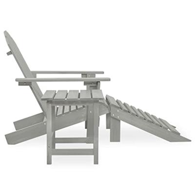 Tuinstoel Adirondack voetenbank tafel massief vurenhout grijs