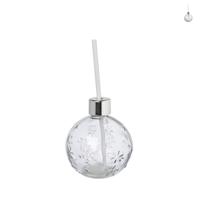 Svenska Living Beker kerstbal met rietje zilver/goud - thumbnail