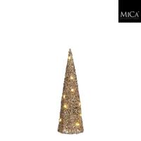 Mica Decorations LED Kegel 15 LEDs 40x12 cm Champagne Glitter - thumbnail
