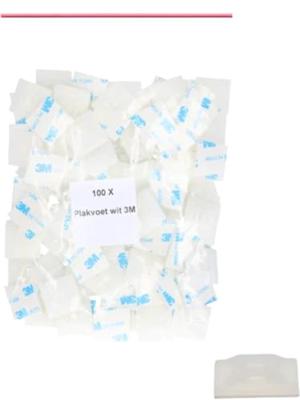 Plakvoet 3M transparant t.b.v. bevestigingsdraad (100 st)