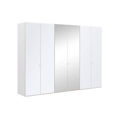 Goossens Kledingkast Easy Storage Ddk, Kledingkast 304 cm breed, 220 cm hoog, 4x glas draaideur en 2x spiegel draaideur midden Goossens Kledingkast Easy Storage Ddk, Kledingkast 304 cm breed, 220 cm hoog, 4x glas draaideur en 2x spiegel draaideur midden