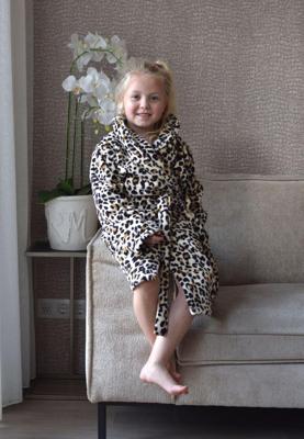 Kinderbadjas panter - fleece-M (122/128 jaar)