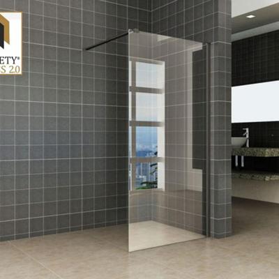 Wiesbaden Graffic Inloopdouche 90x200 cm - Nano Safety Glass - Helder/Mat Zwart