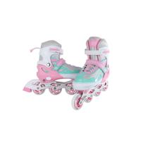 Street Rider inline skates verstelbaar - maat 37-40 - roze/groen - thumbnail