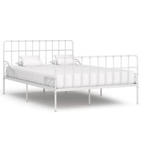 Bedframe met lattenbodem metaal wit 120x200 cm - thumbnail