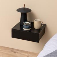 Bendt Zwevend Nachtkastje 'Grete' met 1 lade, kleur Zwart - thumbnail