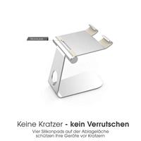 TERRATEC iTab M Zilver, Smartphone & Tablet Multihoekstandaard van aluminium, voor iPhone, iPad, Samsung Galaxy, Google Nexus en andere, instelbare kijkhoek - thumbnail