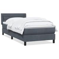 Boxspring met matras fluweel donkergrijs 100x210 cm - thumbnail