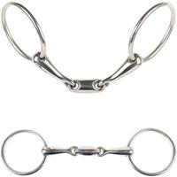 Harrys Horse dubbel gebroken watertrens zilver maat:14,5 - thumbnail