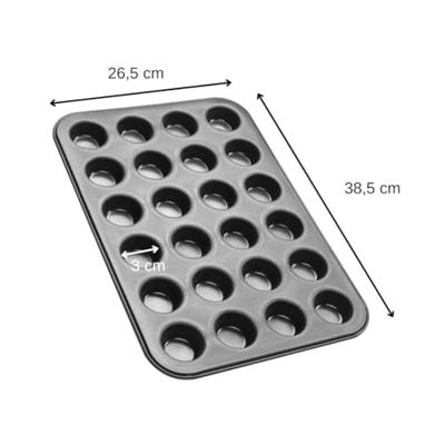 Zenker mini muffinbakvorm 24 stuks black metallic - thumbnail
