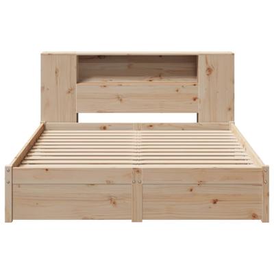 Bed met boekenkast zonder matras massief grenenhout 140x190 cm - thumbnail