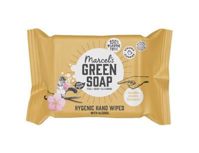 Marcel's Green Soap Hand wipes vanilla & cherry blossom bio 15 Stuks