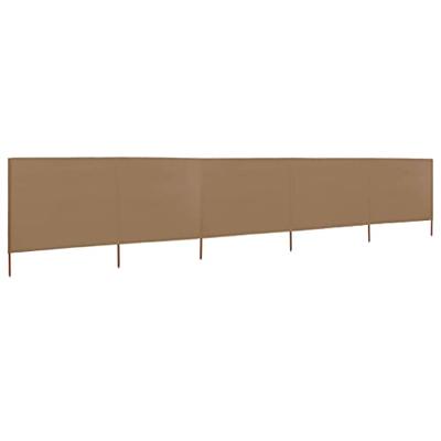 VidaXL Windscherm 5-panelen 600x160 cm stof taupe VidaXL Windscherm 5-panelen 600x160 cm stof taupe