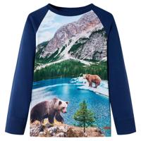 VidaXL Kindershirt met lange mouwen 104 marineblauw - thumbnail