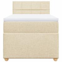 Boxspring met matras stof crèmekleurig 90x190 cm - thumbnail