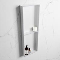 MONDIAZ EASY Nis 149,5x29,5cm in solid surface kleur Cale | Talc. 2 vakken geschikt voor in- of opbouw - thumbnail