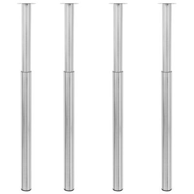 Tafelpoten telescopisch 4 st 710-1100 mm geborsteld nikkel