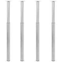 Tafelpoten telescopisch 4 st 710-1100 mm geborsteld nikkel - thumbnail
