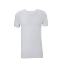 Heren Bamboe T-shirt ronde hals - Bamboe heren ondershirt - korte mouw - S - Wit - S - thumbnail