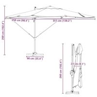 VidaXL Parasol zwart 351 x 250 x 260 cm polyester en aluminium - thumbnail