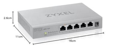 Zyxel 2,5G Meerkleuren-Gigabit Unmanaged SWitch met vijf poorten voor home entertainment of SOHO-netwerken [MG-105], MG-105-ZZ0101F, 5-poorten, 2,5G RJ45 Unmanaged,5 Port 2,5G RJ45 Unmanaged,Zwart