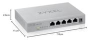 Zyxel 2,5G Meerkleuren-Gigabit Unmanaged SWitch met vijf poorten voor home entertainment of SOHO-netwerken [MG-105], MG-105-ZZ0101F, 5-poorten, 2,5G RJ45 Unmanaged,5 Port 2,5G RJ45 Unmanaged,Zwart - thumbnail