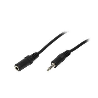 LogiLink CA1056 Jackplug Audio Aansluitkabel [1x - 1x ] 10.00 m Zwart (mat) Met verlengkabel