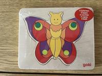 Goki houten 3-lagen puzzel vlinder - thumbnail