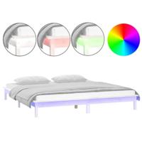 Bedframe LED massief hout wit 120x200 cm - thumbnail