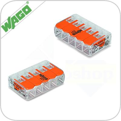 Wago lasklem 221-415 hevelklem 5 draden voor soepele en massieve draad van 0.14 tot 4mm²