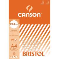 Canson tekenpapier Bristol, 224 g, ft 21 x 29,7 cm, A4, blok van 20 vel - thumbnail