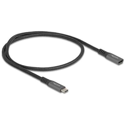 Delock 80021 USB-C-kabel USB-C stekker, USB-C stekker 0.50 m Zwart